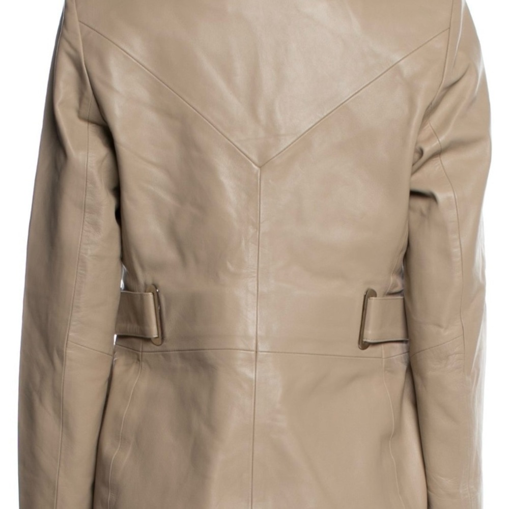 REMAIN Birger Christensen Authentic Camel/Beige/Tan Leather Blazer BNWT Size L - Picture 3 of 15